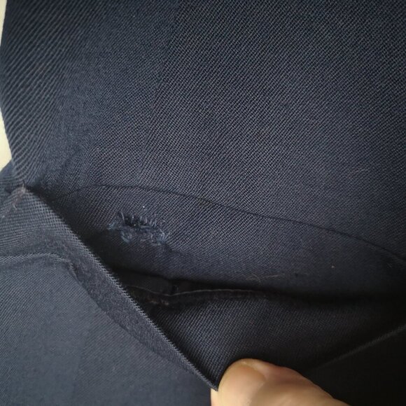 Lands' End Ladies Size 12 Navy 100% Wool Lined 1 Button Closure Blazer - Picture 6 of 9